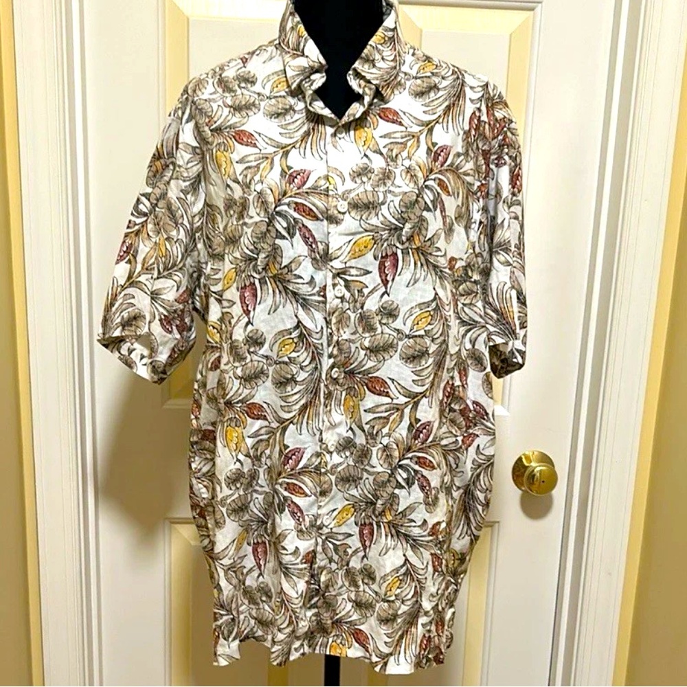 Tasso Elba Floral Linen Print Men's Shirt